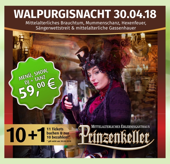 Gutscheine zu Ostern für die Walpurgisnacht im Prinzenkeller
