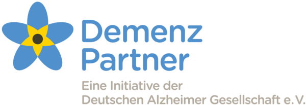 stilisiertes Vergissmeinnicht, Logo der Initiative Demenz Partner