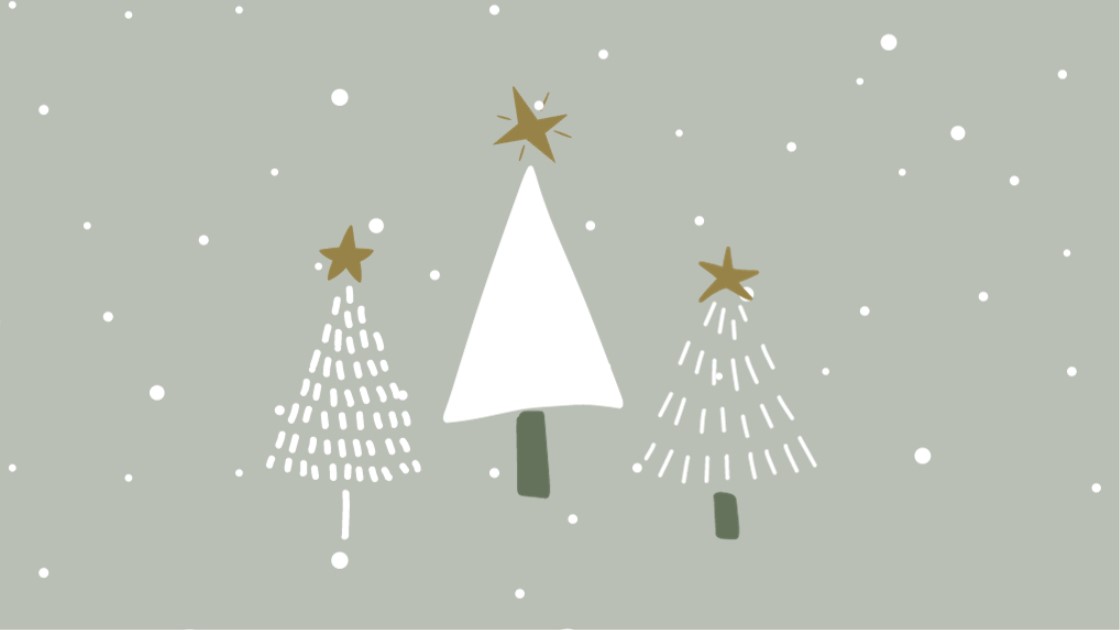 Weihnachtliches Bild mit Tannen