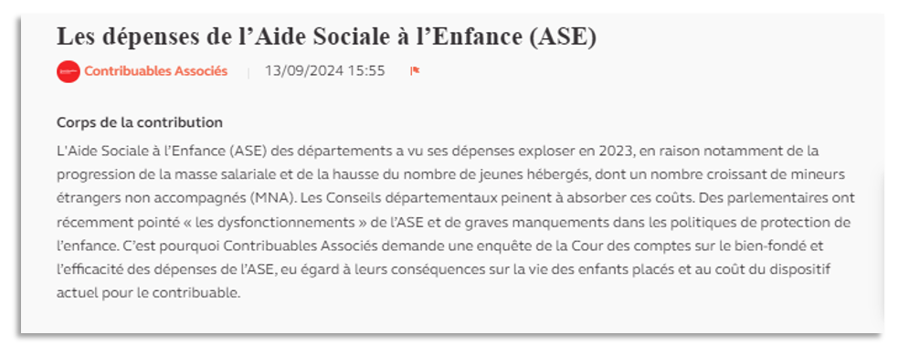 Les dépenses de l’Aide Sociale à l’Enfance (ASE)