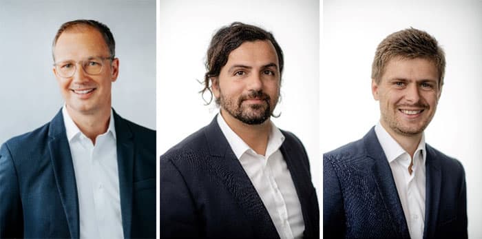 Daniel Körber (Bereichsdirektor Banken- und Vermittlervertrieb - Region Nord), Nedim Kaplan (Leiter Portfoliomanagement) und Johannes Lange (CFA, Portfolio Manager)